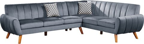 Benzara Lynn 2 Piece L Shaped Sectional Sofa, Vertical Tufting, Velvet, Slate Blue - Shopstyle with Benzara Bm286362 L Shaped Sectional Sofa, Vertical Tufting, Velvet, Taupe Brown